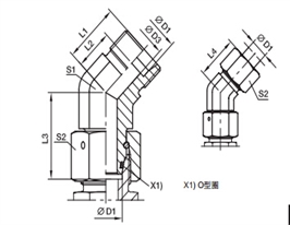 EV 45度組合接頭、PARKER卡套接頭、PARKER接頭