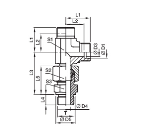 EVL-R  三通組合接頭-英制螺紋金屬密封PARKER接頭、PARKER卡套接頭